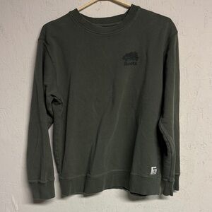 Dark Green Crewneck Sweatshirt Roots XS